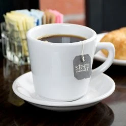 Acopa 7 Oz. Bright White Rolled Edge Stoneware Tall Cup - 36/Case 5 Acopa 7 Oz. Bright White Rolled Edge Stoneware Tall Cup - 36/Case -Acopa Sales 1017899