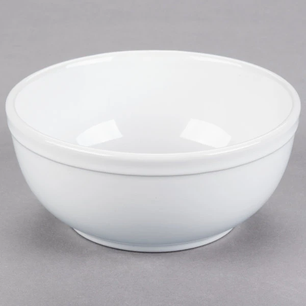 Acopa 13 Oz. Bright White Rolled Edge Stoneware Nappie Bowl - 36/Case 2 Acopa 13 Oz. Bright White Rolled Edge Stoneware Nappie Bowl - 36/Case - Image 2