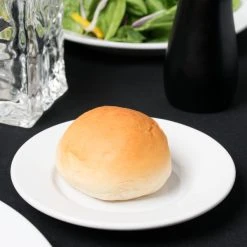 Acopa 5 1/2" Bright White Wide Rim Rolled Edge Stoneware Plate - 36/Case