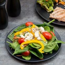 10 Strawberry Street RPPLE-BLKSLD Matte Wave 8" Black Salad Stoneware Plate - 24/Case