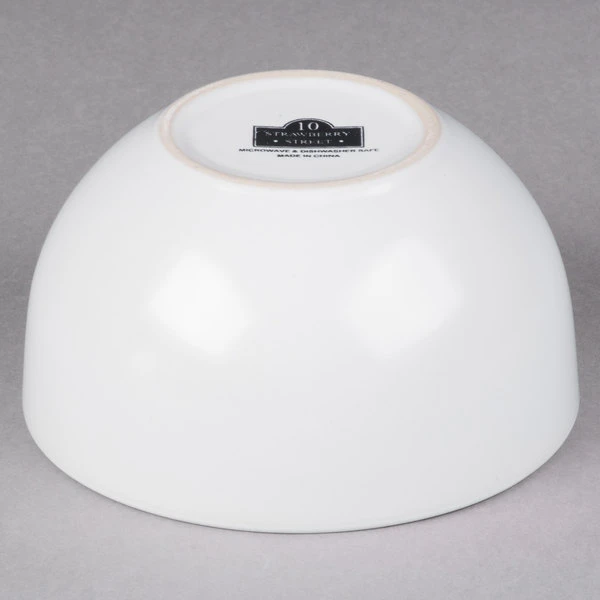 10 Strawberry Street WM-7-WHT Wazee Matte 16 Oz. Round White Stoneware Cereal Bowl - 24/Case 4 10 Strawberry Street WM-7-WHT Wazee Matte 16 Oz. Round White Stoneware Cereal Bowl - 24/Case - Image 4