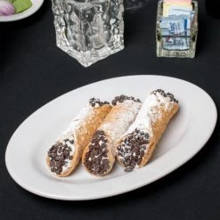 Acopa 11 5/8" X 8" Bright White Wide Rim Rolled Edge Oval Stoneware Platter - 12/Case