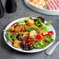 10 Strawberry Street WM-4-WHT Wazee Matte 7 3/4" Round White Stoneware Salad Plate - 24/Case