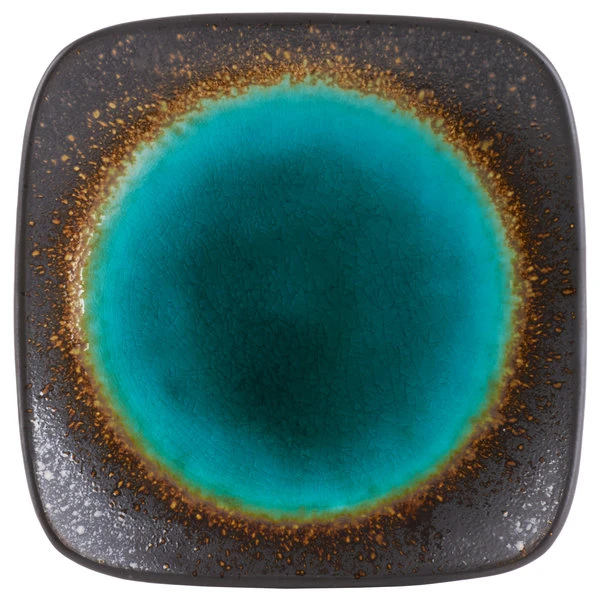 World Tableware BF-6 Hakone 6 1/4" Square Stoneware Plate With Round Detailing - 36/Case 2 World Tableware BF-6 Hakone 6 1/4" Square Stoneware Plate With Round Detailing - 36/Case - Image 2