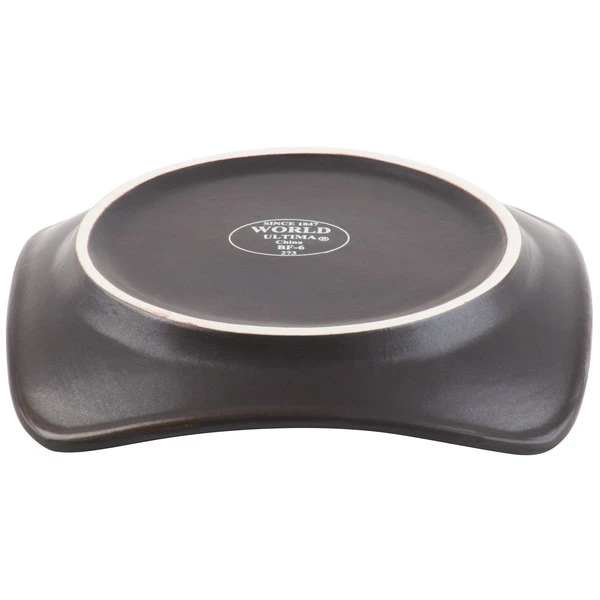 World Tableware BF-6 Hakone 6 1/4" Square Stoneware Plate With Round Detailing - 36/Case 5 World Tableware BF-6 Hakone 6 1/4" Square Stoneware Plate With Round Detailing - 36/Case - Image 5