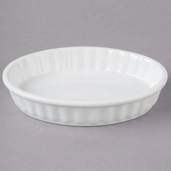 Acopa 5 Oz. Oval Bright White Fluted Porcelain Souffle / Creme Brulee Dish - 36/Case 2 Acopa 5 Oz. Oval Bright White Fluted Porcelain Souffle / Creme Brulee Dish - 36/Case - Image 2