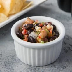 Acopa 2.5 Oz. Bright White Fluted Porcelain Ramekin - 48/Case