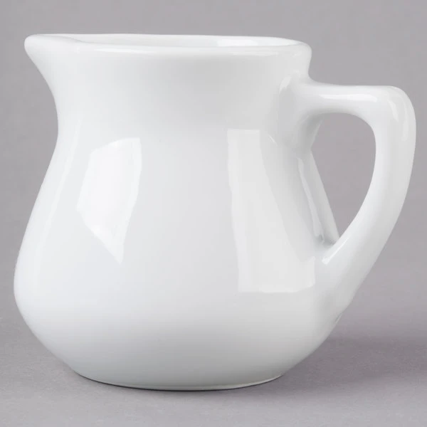 Acopa 3.5 Oz. Bright White Porcelain Creamer - 12/Pack 2 Acopa 3.5 Oz. Bright White Porcelain Creamer - 12/Pack - Image 2