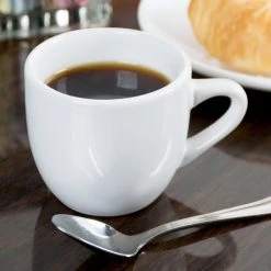 Acopa 3.5 Oz. Rolled Edge Bright White Stoneware Espresso Cup - 36/Case -Acopa Sales 1433607