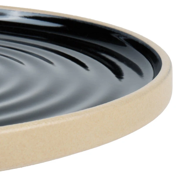 Chef & Sommelier FK843 Geode 10 3/4" Black Stackable Dinner Plate By Arc Cardinal - 12/Case 4 Chef & Sommelier FK843 Geode 10 3/4" Black Stackable Dinner Plate By Arc Cardinal - 12/Case - Image 4