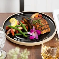 Chef & Sommelier FK843 Geode 10 3/4" Black Stackable Dinner Plate By Arc Cardinal - 12/Case