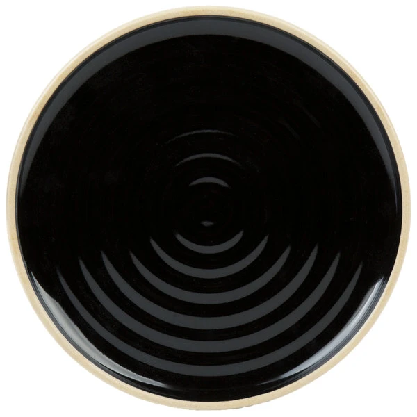 Chef & Sommelier FK844 Geode 8 1/2" Black Stackable Salad / Dessert Plate By Arc Cardinal - 12/Case 2 Chef & Sommelier FK844 Geode 8 1/2" Black Stackable Salad / Dessert Plate By Arc Cardinal - 12/Case - Image 2