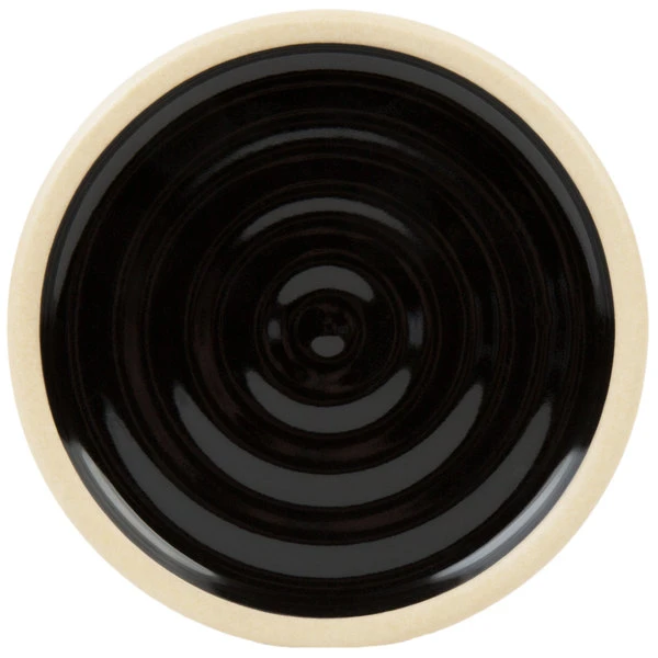 Chef & Sommelier FK888 Geode 4" Black Stackable Plate By Arc Cardinal - 24/Case 2 Chef & Sommelier FK888 Geode 4" Black Stackable Plate By Arc Cardinal - 24/Case - Image 2