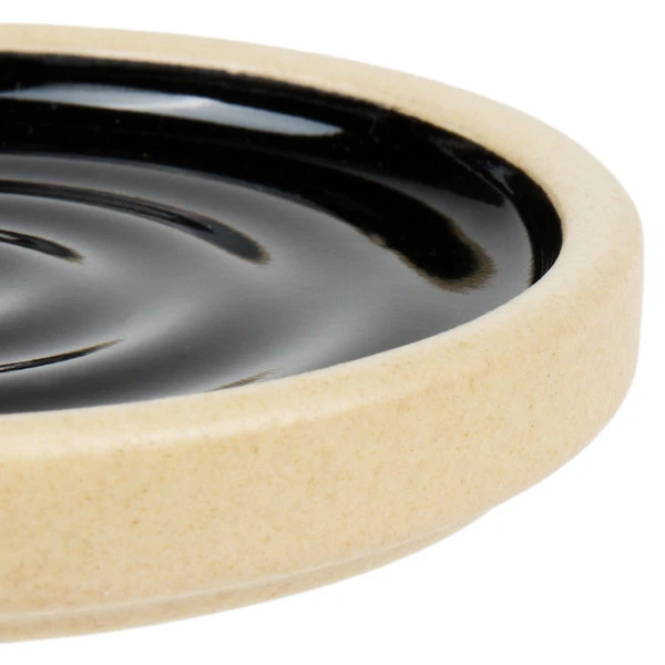 Chef & Sommelier FK888 Geode 4" Black Stackable Plate By Arc Cardinal - 24/Case 4 Chef & Sommelier FK888 Geode 4" Black Stackable Plate By Arc Cardinal - 24/Case - Image 4