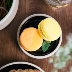 Chef & Sommelier FK888 Geode 4" Black Stackable Plate By Arc Cardinal - 24/Case 10 Chef & Sommelier FK888 Geode 4" Black Stackable Plate By Arc Cardinal - 24/Case -Acopa Sales 1482198