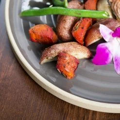 Chef & Sommelier FK943 Geode 10 3/4" Gray Stackable Dinner Plate By Arc Cardinal - 12/Case 11 Chef & Sommelier FK943 Geode 10 3/4" Gray Stackable Dinner Plate By Arc Cardinal - 12/Case -Acopa Sales 1482395