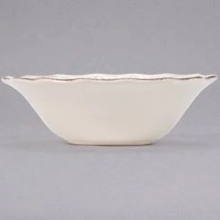 10 Strawberry Street OXFRD-CRM-3 Oxford 16 Oz. Brown Rim Cream Stoneware Salad Bowl - 24/Case -Acopa Sales 1511435