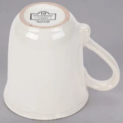 10 Strawberry Street OXFRD-CRM-28 Oxford 16 Oz. Brown Rim Cream Stoneware Mug - 24/Case 10 10 Strawberry Street OXFRD-CRM-28 Oxford 16 Oz. Brown Rim Cream Stoneware Mug - 24/Case -Acopa Sales 1511456
