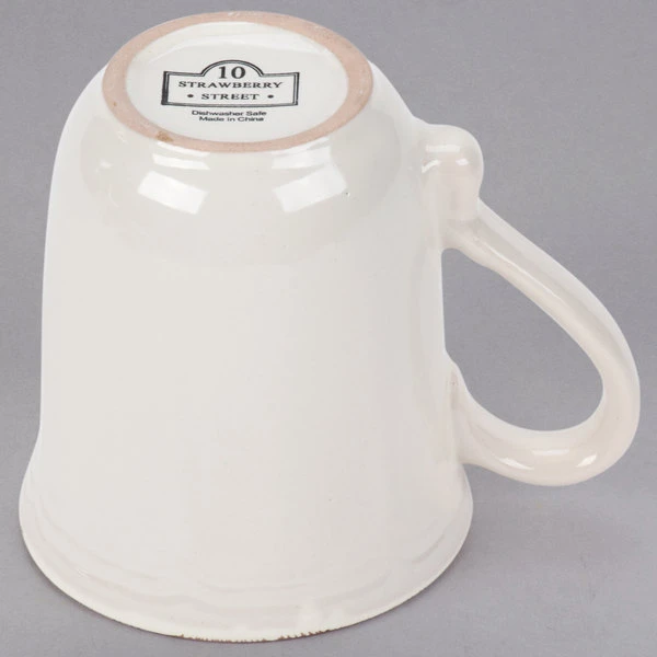 10 Strawberry Street OXFRD-CRM-28 Oxford 16 Oz. Brown Rim Cream Stoneware Mug - 24/Case 5 10 Strawberry Street OXFRD-CRM-28 Oxford 16 Oz. Brown Rim Cream Stoneware Mug - 24/Case - Image 5