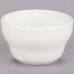 Alternative view of Acopa 6 Oz. Ivory (American White) Rolled Edge Stoneware Bouillon Cup - 36/Case