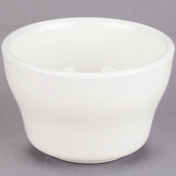 Acopa 7.25 Oz. Ivory (American White) Rolled Edge Stoneware Bouillon Cup - 12/Pack 2 Acopa 7.25 Oz. Ivory (American White) Rolled Edge Stoneware Bouillon Cup - 12/Pack - Image 2