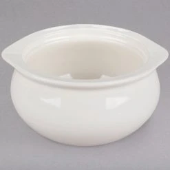 Alternative view of Acopa 12 Oz. Ivory (American White) Stoneware Onion Soup Crock / Bowl - 24/Case