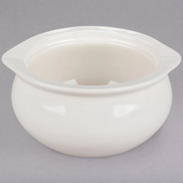 Acopa 12 Oz. Ivory (American White) Stoneware Onion Soup Crock / Bowl - 24/Case 2 Acopa 12 Oz. Ivory (American White) Stoneware Onion Soup Crock / Bowl - 24/Case - Image 2