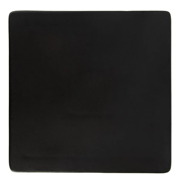 Acopa 9" Square Matte Black Stoneware Flat Plate - 6/Case 2 Acopa 9" Square Matte Black Stoneware Flat Plate - 6/Case - Image 2