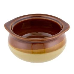 Alternative view of Acopa 12 Oz. Brown And Ivory Stoneware Onion Soup Crock / Bowl - 24/Case