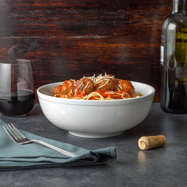 Acopa 58 Oz. Bright White Porcelain Menudo / Pasta / Salad Bowl - 12/Case 1 Acopa 58 Oz. Bright White Porcelain Menudo / Pasta / Salad Bowl - 12/Case