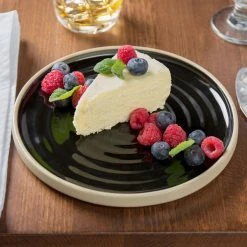 Chef & Sommelier FK844 Geode 8 1/2" Black Stackable Salad / Dessert Plate By Arc Cardinal - 12/Case