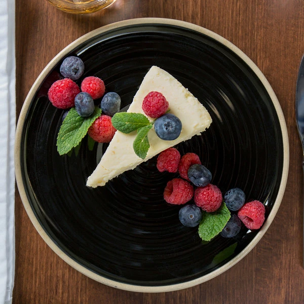 Chef & Sommelier FK844 Geode 8 1/2" Black Stackable Salad / Dessert Plate By Arc Cardinal - 12/Case 5 Chef & Sommelier FK844 Geode 8 1/2" Black Stackable Salad / Dessert Plate By Arc Cardinal - 12/Case - Image 5