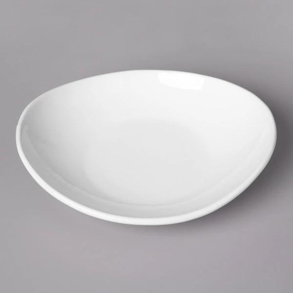 Acopa 28 Oz. Bright White Oval Porcelain Coupe Bowl - 12/Case 2 Acopa 28 Oz. Bright White Oval Porcelain Coupe Bowl - 12/Case - Image 2