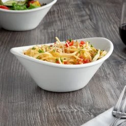 Acopa 13 Oz. Bright White Oval Porcelain Coupe Bowl - 24/Case