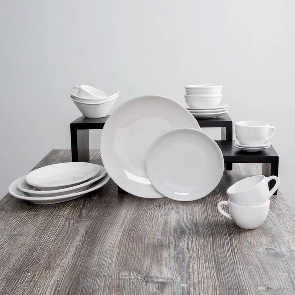 Acopa 4" Round Bright White Coupe Stoneware Plate - 12/Pack 4 Acopa 4" Round Bright White Coupe Stoneware Plate - 12/Pack - Image 4