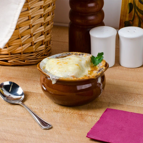 Acopa 12 Oz. Brown Stoneware Onion Soup Crock / Bowl - 24/Case 1 Acopa 12 Oz. Brown Stoneware Onion Soup Crock / Bowl - 24/Case