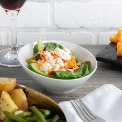 Acopa 8 Oz. Bright White Slanted Porcelain Bowl - 36/Case