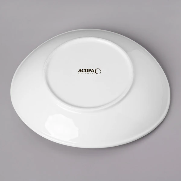 Acopa 28 Oz. Bright White Oval Porcelain Coupe Bowl - 12/Case 3 Acopa 28 Oz. Bright White Oval Porcelain Coupe Bowl - 12/Case - Image 3