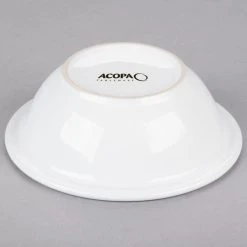 Acopa 13 Oz. Bright White Rolled Edge Stoneware Grapefruit Bowl - 36/Case -Acopa Sales 1782563