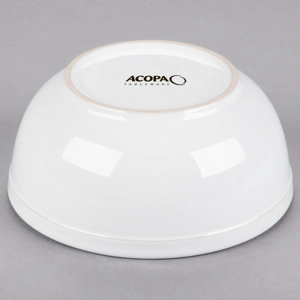 Acopa 13 Oz. Bright White Rolled Edge Stoneware Nappie Bowl - 36/Case 3 Acopa 13 Oz. Bright White Rolled Edge Stoneware Nappie Bowl - 36/Case - Image 3