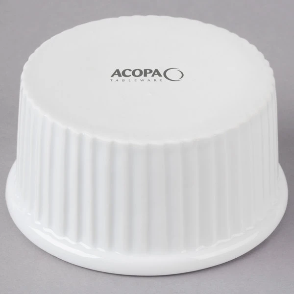 Acopa 5 Oz. Bright White Fluted Porcelain Ramekin - 48/Case 3 Acopa 5 Oz. Bright White Fluted Porcelain Ramekin - 48/Case - Image 3