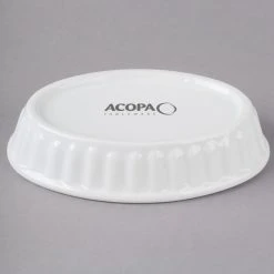 Acopa 5 Oz. Oval Bright White Fluted Porcelain Souffle / Creme Brulee Dish - 36/Case 5 Acopa 5 Oz. Oval Bright White Fluted Porcelain Souffle / Creme Brulee Dish - 36/Case -Acopa Sales 1782688