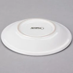 Acopa 6" Bright White Rolled Edge Stoneware Saucer - 36/Case 6 Acopa 6" Bright White Rolled Edge Stoneware Saucer - 36/Case -Acopa Sales 1783030