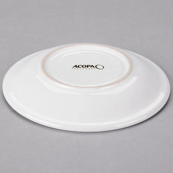 Acopa 6" Bright White Rolled Edge Stoneware Saucer - 36/Case 3 Acopa 6" Bright White Rolled Edge Stoneware Saucer - 36/Case - Image 3