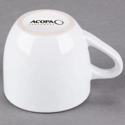 Acopa 3.5 Oz. Rolled Edge Bright White Stoneware Espresso Cup - 36/Case -Acopa Sales 1783141