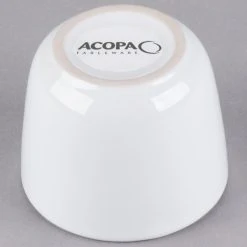 Acopa 4.5 Oz. Bright White Rolled Edge Chinese Asian Stoneware Tea Cup - 36/Case -Acopa Sales 1783165
