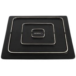 Acopa 12" Square Matte Black Stoneware Flat Plate - 6/Case 6 Acopa 12" Square Matte Black Stoneware Flat Plate - 6/Case -Acopa Sales 1783166