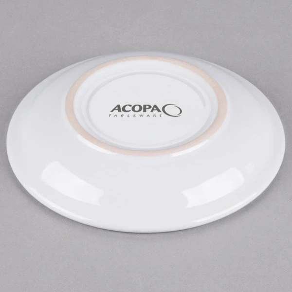 Acopa 5" Bright White Rolled Edge Demitasse Stoneware Saucer - 36/Case 3 Acopa 5" Bright White Rolled Edge Demitasse Stoneware Saucer - 36/Case - Image 3