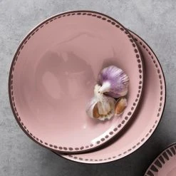 World Tableware DULCET-5P Dulcet 50 Oz. Pink Stoneware Serving Bowl - 12/Case -Acopa Sales 1786774