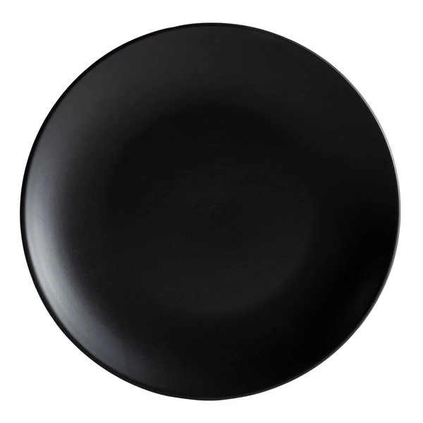 Acopa 7 1/4" Matte Black Stoneware Coupe Plate - 36/Case 2 Acopa 7 1/4" Matte Black Stoneware Coupe Plate - 36/Case - Image 2